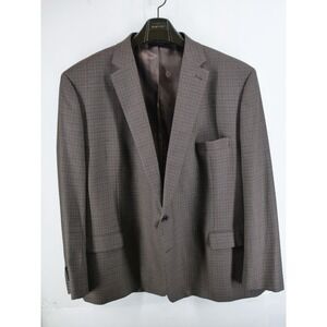 Ralph Ralph Lauren Wool Blend Sport Coat Mens 54R Brown Check Blazer Jacket